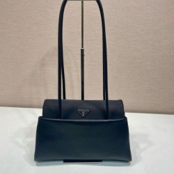 Replica Borsa Prada Passage di medie dimensioni con patta Re-Nylon 1BA495 Nero Imitazione Outlet Online