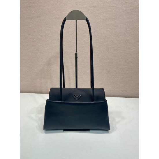 Replica Borsa Prada Passage di medie dimensioni con patta Re-Nylon 1BA495 Nero Imitazione Outlet Online