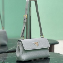 Replica Borsa a tracolla Prada con patta 1BN022 Nero Imitazione Outlet Online
