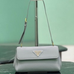 Replica Borsa a tracolla Prada con patta 1BN022 Nero Imitazione Outlet Online