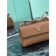 Replica Borsa a tracolla Prada con patta 1BN022 marrone Imitazione Outlet Online