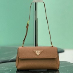 Replica Borsa a tracolla Prada con patta 1BN022 marrone Imitazione Outlet Online