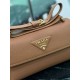 Replica Borsa a tracolla Prada con patta 1BN022 marrone Imitazione Outlet Online