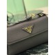 Replica Borsa a tracolla Prada con patta 1BN022 Nero Imitazione Outlet Online