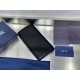 Replica Portafoglio verticale Dior CD Icon in pelle di vitello martellata nera Imitazione Outlet Online