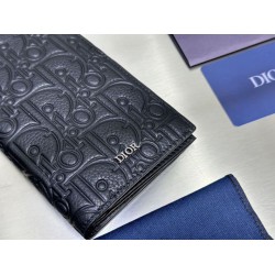 Replica Portafoglio Dior Vertical Bifold Dior Oblique Galaxy nero Imitazione Outlet Online