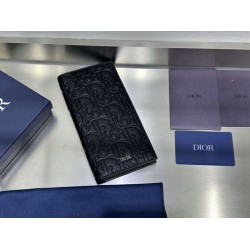 Replica Portafoglio Dior Vertical Bifold Dior Oblique Galaxy nero Imitazione Outlet Online