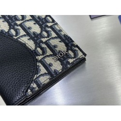 Replica Portafoglio lungo verticale Dior Saddle Dior Oblique jacquard nero Imitazione Outlet Online