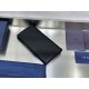 Replica Portafoglio lungo verticale Dior Saddle Dior Oblique jacquard nero Imitazione Outlet Online