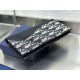 Replica Portafoglio lungo verticale Dior Saddle Dior Oblique jacquard nero Imitazione Outlet Online
