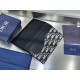 Replica Portafoglio lungo verticale Dior Saddle Dior Oblique jacquard nero Imitazione Outlet Online