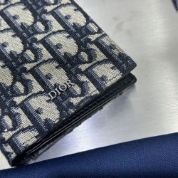 Replica Portafoglio verticale lungo Dior in jacquard obliquo beige/nero Imitazione Outlet Online