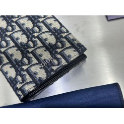 Replica Portafoglio verticale lungo Dior in jacquard obliquo beige/nero Imitazione Outlet Online