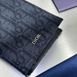 Replica Portafoglio Dior lungo a due ante Dior Oblique Jacquard nero Imitazione Outlet Online