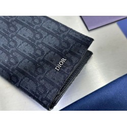 Replica Portafoglio Dior lungo a due ante Dior Oblique Jacquard nero Imitazione Outlet Online
