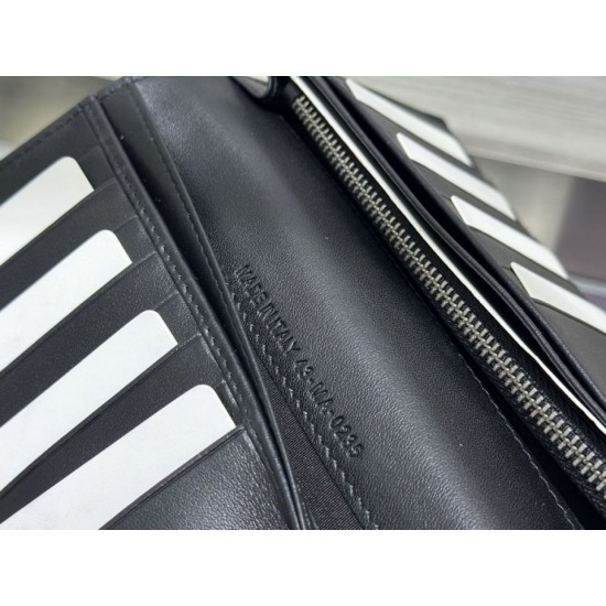 Replica Portafoglio lungo Dior a due ante Dior Oblique Galaxy nero Imitazione Outlet Online