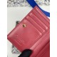 Replica Portacarte Lady Dior con patta e liconica impuntura Cannage Rossa Imitazione Outlet Online