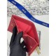 Replica Portacarte Lady Dior con patta e liconica impuntura Cannage Rossa Imitazione Outlet Online