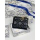 Replica Portacarte Lady Dior con patta e liconica impuntura Cannage Nero Imitazione Outlet Online