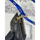 Replica Portacarte Lady Dior con patta e liconica impuntura Cannage Nero Imitazione Outlet Online