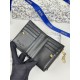 Replica Portacarte Lady Dior con patta e liconica impuntura Cannage Nero Imitazione Outlet Online