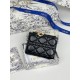 Replica Portacarte Lady Dior con patta e liconica impuntura Cannage Nero Imitazione Outlet Online