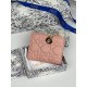 Replica Portafoglio Dior Caro Dahlia in morbida pelle di vitello cannage Rosa Imitazione Outlet Online