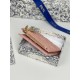 Replica Portafoglio Dior Caro Dahlia in morbida pelle di vitello cannage Rosa Imitazione Outlet Online