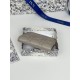 Replica Portacarte Lady Dior con patta e liconica impuntura Cannage Grigio Imitazione Outlet Online