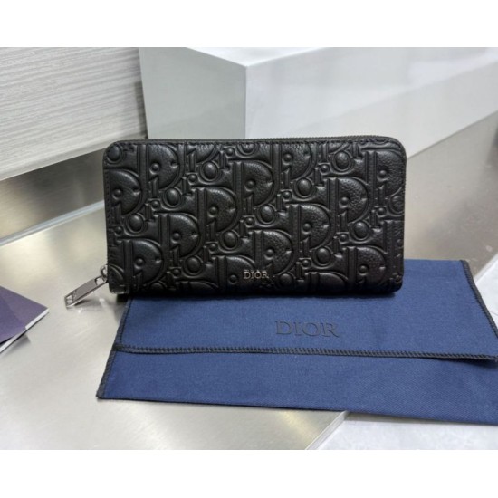 Replica Portafoglio lungo con cerniera Dior Dior Gravity nero Imitazione Outlet Online