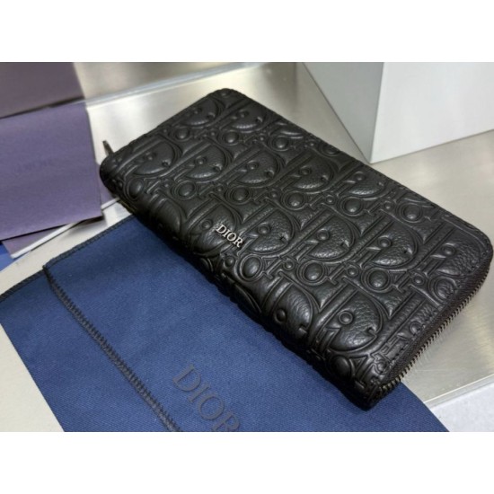 Replica Portafoglio lungo con cerniera Dior Dior Gravity nero Imitazione Outlet Online