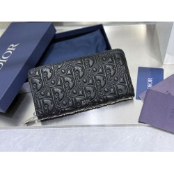 Replica Portafoglio lungo con cerniera Dior Dior Gravity nero Imitazione Outlet Online