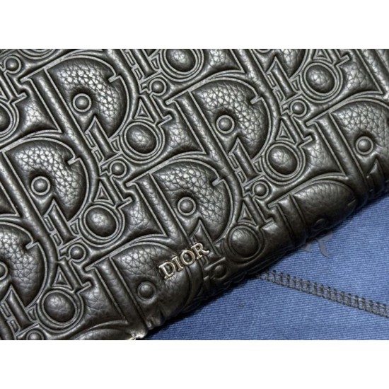 Replica Portafoglio lungo con cerniera Dior Dior Gravity nero Imitazione Outlet Online