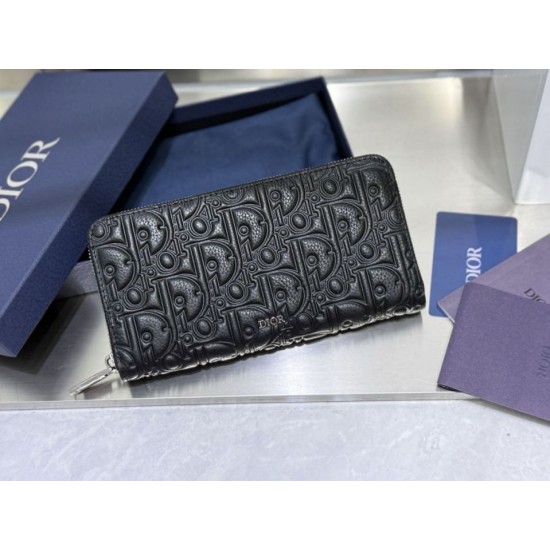 Replica Portafoglio lungo con cerniera Dior Dior Gravity nero Imitazione Outlet Online