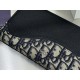 Replica Portafoglio lungo con cerniera Dior Saddle jacquard Oblique Dior beige/nero Imitazione Outlet Online