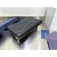 Replica Portafoglio lungo Dior Saddle con cerniera pelle di vitello martellata nera Imitazione Outlet Online