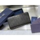 Replica Portafoglio lungo con cerniera Dior jacquard obliquo nero Imitazione Outlet Online