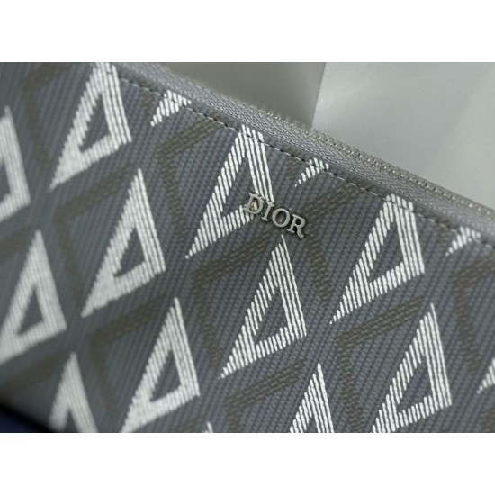 Portafoglio lungo con cerniera Dior in tela rivestita di diamanti grigio False Fatte Bene Dupe Replica Portafoglio lungo con cerniera Dior in tela rivestita di diamanti grigio Imitazione Outlet Online