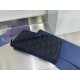 Replica Portafoglio lungo con cerniera Dior jacquard obliquo nero Imitazione Outlet Online