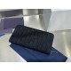 Replica Portafoglio lungo con cerniera Dior jacquard obliquo nero Imitazione Outlet Online