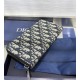 Replica Portafoglio lungo con cerniera Dior jacquard obliquo beige/nero Imitazione Outlet Online