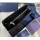 Replica Portafoglio lungo con cerniera Dior jacquard obliquo beige/nero Imitazione Outlet Online
