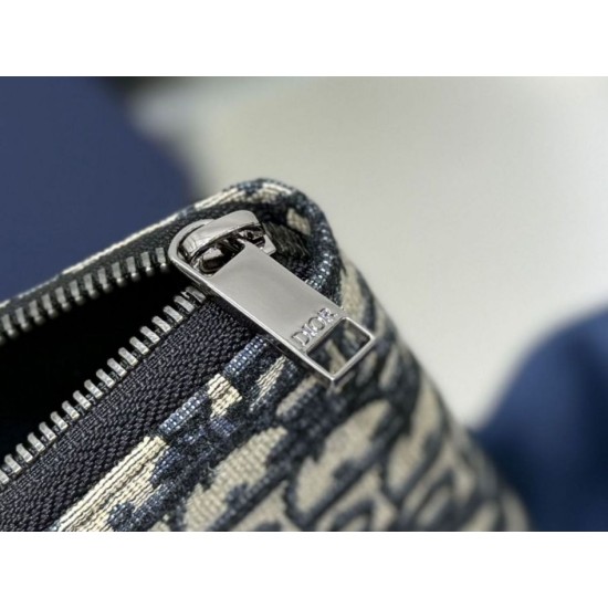 Replica Portafoglio lungo con cerniera Dior jacquard obliquo beige/nero Imitazione Outlet Online