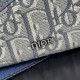 Replica Portafoglio lungo con zip Dior Saddle tela jacquard Oblique grigia Imitazione Outlet Online