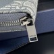Replica Portafoglio lungo con zip Dior Saddle tela jacquard Oblique grigia Imitazione Outlet Online