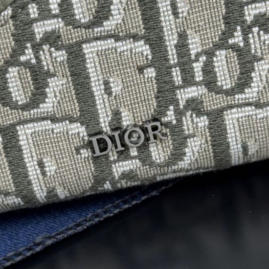 Replica Portafoglio lungo con zip Dior Saddle tela jacquard Oblique Imitazione Outlet Online