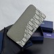 Replica Portafoglio lungo con zip Dior Saddle tela jacquard Oblique Imitazione Outlet Online