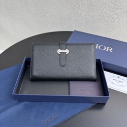 Replica Portafoglio lungo Dior Normandie Bifold nero Imitazione Outlet Online