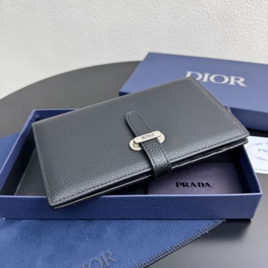 Replica Portafoglio lungo Dior Normandie Bifold nero Imitazione Outlet Online