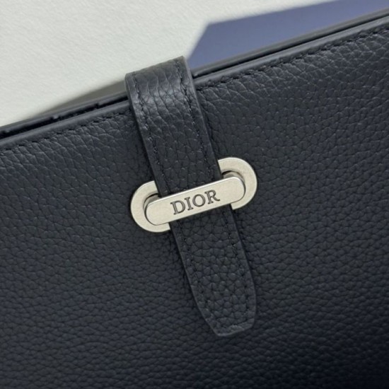 Replica Portafoglio lungo Dior Normandie Bifold nero Imitazione Outlet Online